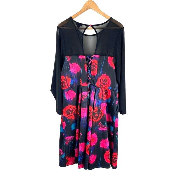 NWT Torrid Scuba Mini Dress with Illusion Neck 3X — Romantic - Picture 5 of 9